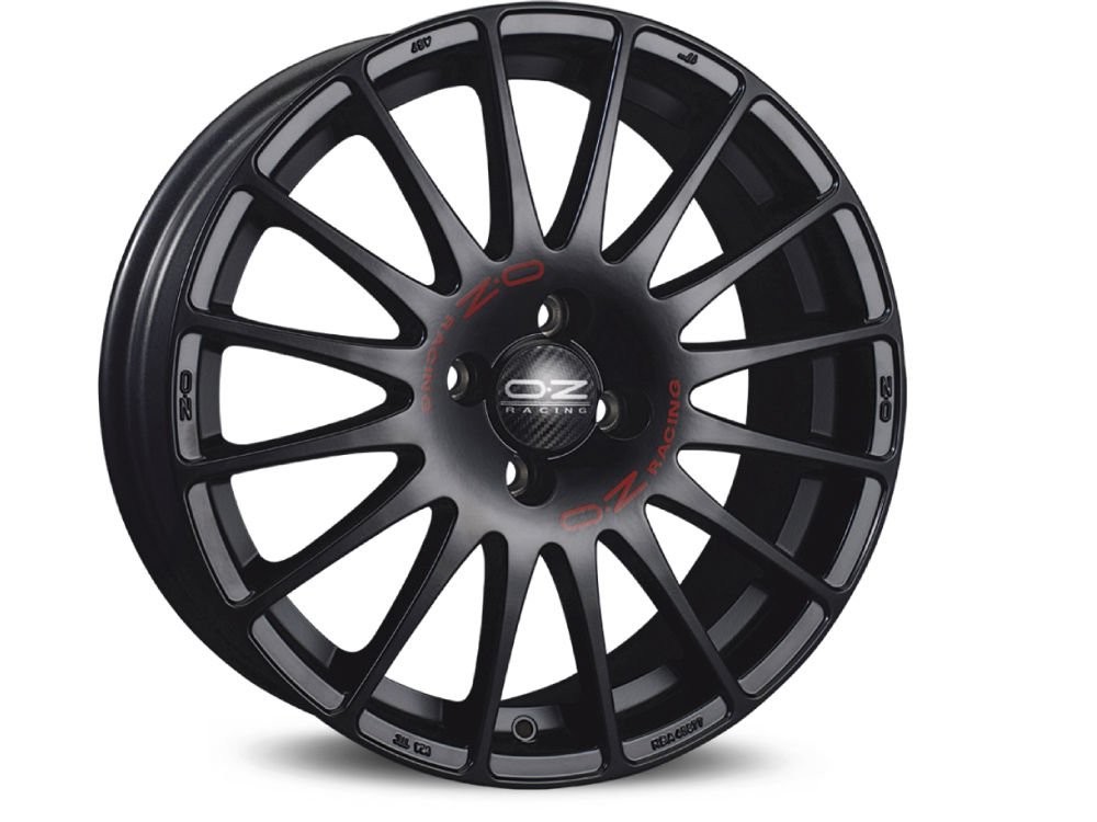 Cerchio in Lega OZ Superturismo GT in 6x14 ET15 4x108 Matt Black Red Lettering