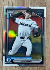 2024 Aiden May 1st Bowman Draft #BDC-91 Chrome Refractor Miami Marlins