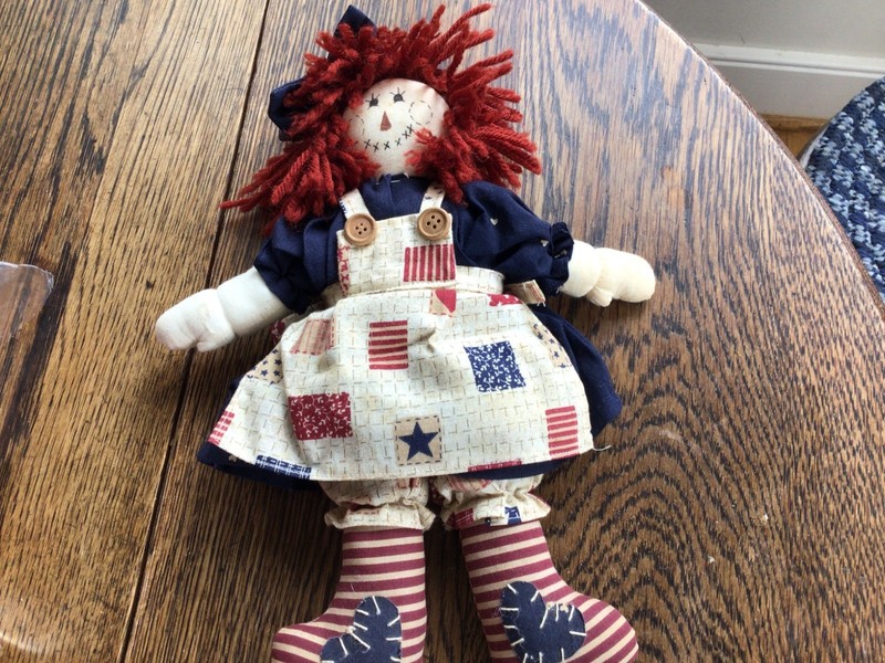Cloth Vintage  Raggedy Ann  Doll 11”Stuffed so cute