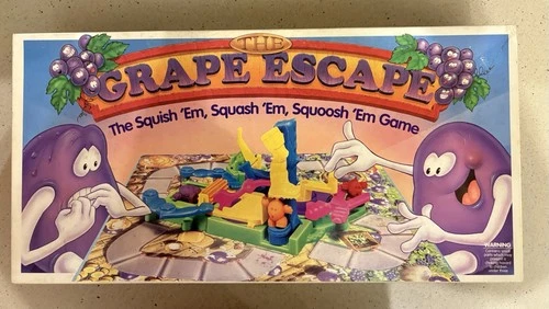 VTG 1992 Parker Brothers THE GRAPE ESCAPE Board Game Tested New Play-doh added