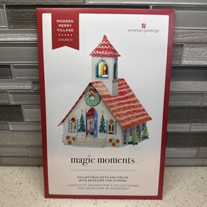 New Vintage American Greetings Church Modern Merry Village Pop Up Decoration