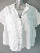 Universal Thread White Linen Blouse Women M C...