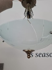 Ceiling & 2x Wall Light Pack Glass Brushed Nickel Matching