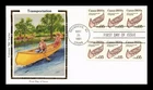 Dr Jim Stamps Canoe 1800s Coil Strips First Day Cover Colorano Silk Cachet