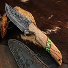 8.1" D2 EDC Damascus Hunting Fix Blade Knife Full Tang Hybrid Handle + Sheath — photo 5