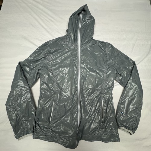 Kuhl Women’s Pertex Aerosoft Lined Hooded Primaloft Jacket Size Large Gray