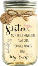 Sister Mason Jar Night Light Sparkle , Decorative LED Sparkle Version