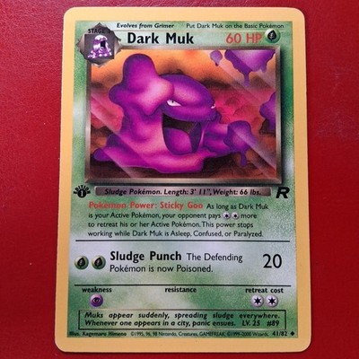 Dark Muk 41/82 Team Rocket Regular First Edition Wotc Pokémon Card LP Quick Ship
