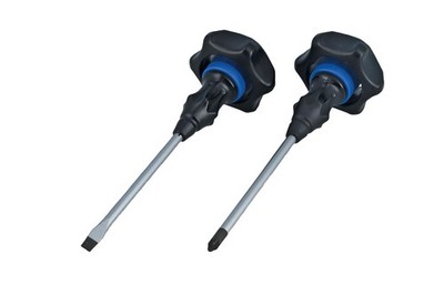 Laser Tools High Torque Palm Screwdrivers 2pc Sizes Pz2 Flat 6mm 9023
