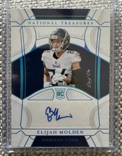 2021 NATIONAL TREASURES CHARGERS ELIJAH MOLDEN PLATINUM ONE OF ONE AUTO RC 1/1