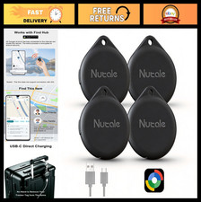 4-Pack USB-C Bluetooth Tracker Tags, Rechargeable Item Finder for Keys Luggage