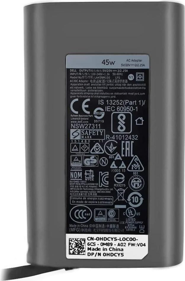 Dell Ac Adapter, 45W, 19.5V, 3 (45 W), Alimentatore Per Notebook - Immagine 2