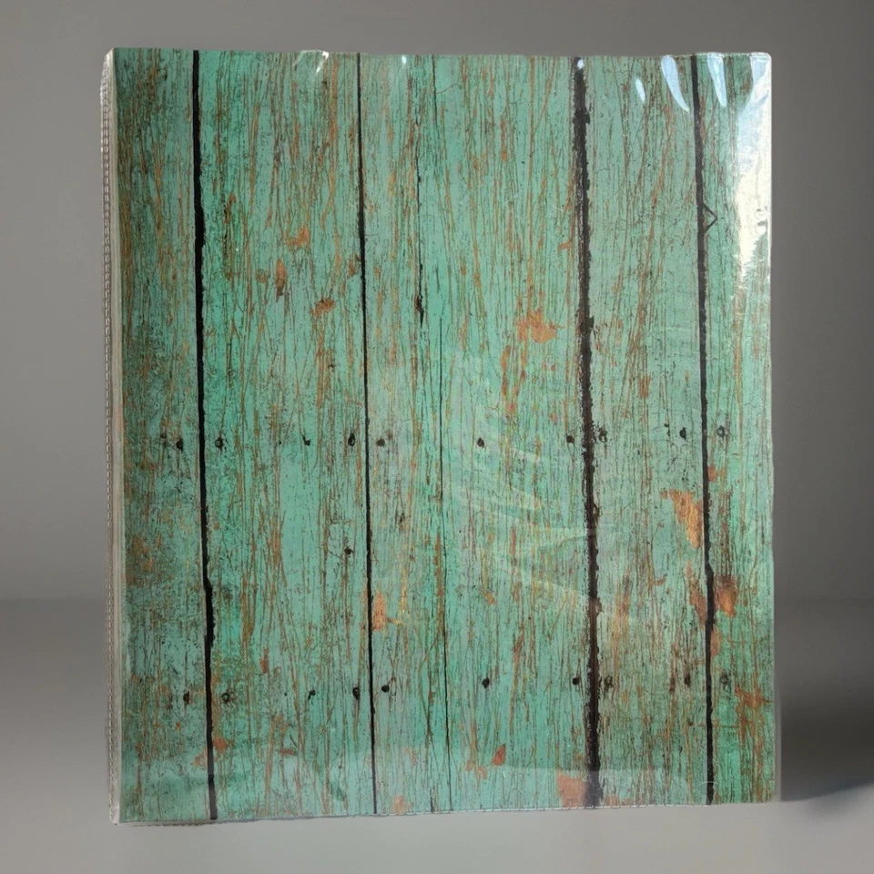 Turquoise Wood Print Post Bound Album 8 1/2" x 11" In Includes 23 8x11 Acid Free - Image 2 of 4