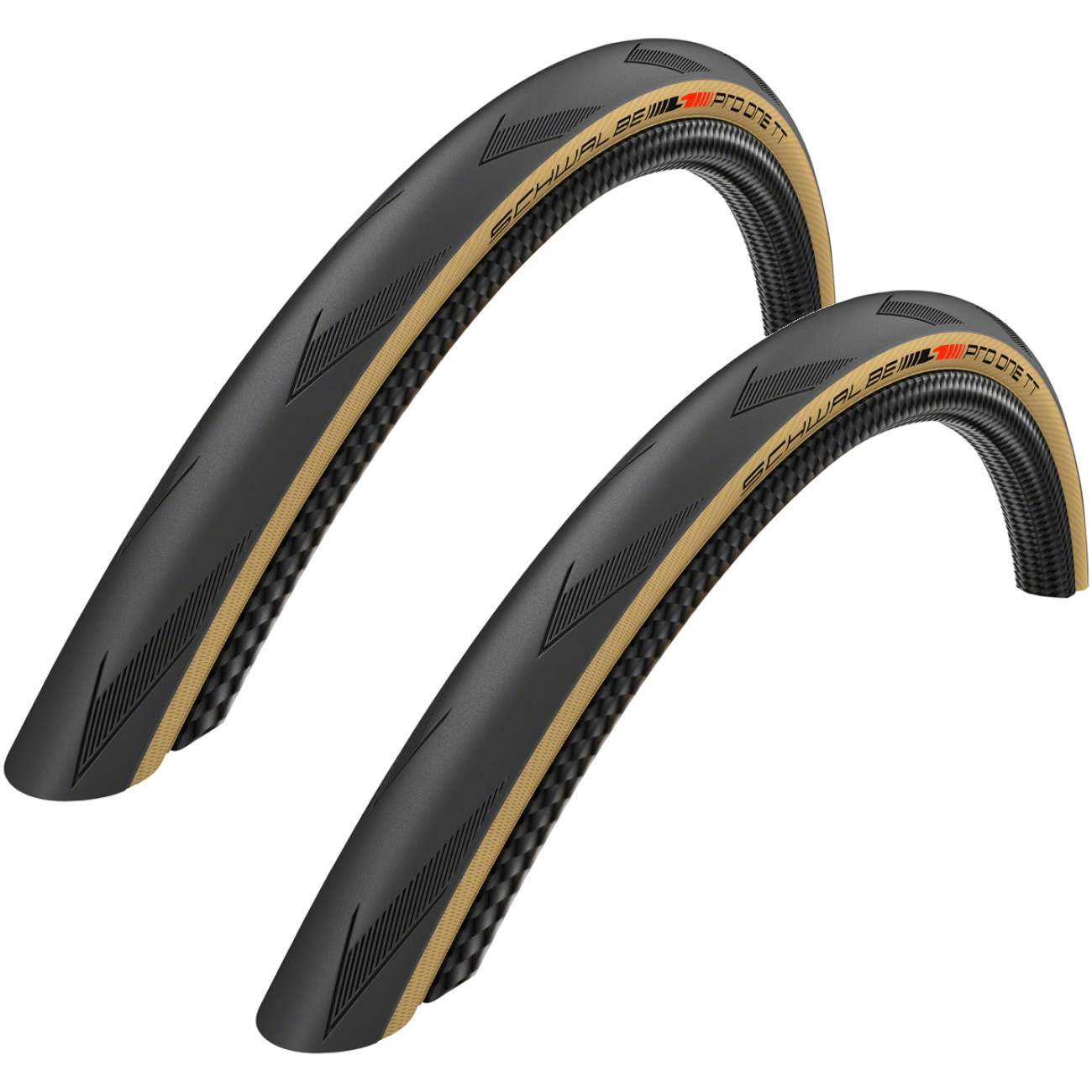 Комплект из 2 бескамерных складных шин Schwalbe Pro One TT 700 x 28 черногокоричневого цвета 27690₽