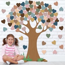 Boho Tree Bulletin Board Classroom Heart Cutouts