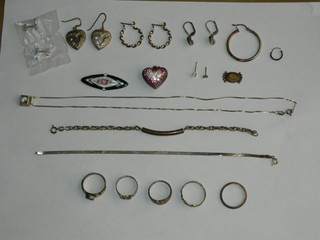 Vintage Sterling Silver 925 Mixed Jewelry Lot Earrings Ring Necklace All Marked