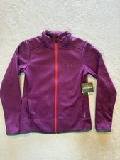 Eddie Bauer Sweatshirt Women's XS Full Zip Mock Neck Purple Fleece NWT