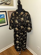 Vintage Handmade Kantha Jacket japanese Kimono Style Robe Fan Pattern One Size