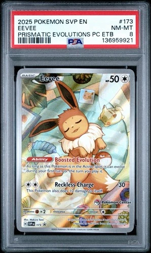 2025 POKEMON SVP EN-SV BLACK STAR PROMO #173 EEVEE PRISMATIC EVO PC ETB PSA 8