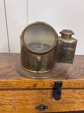 Vintage marine, Gimbaled, brass Binnacle Compass with lampShip Decor US