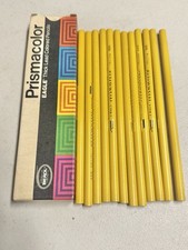 Vintage One Dozen Unused Eagle Prismacolor Pencils Thick Lead Canary Yellow 916