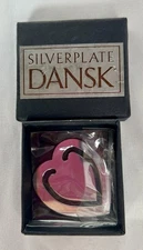 Dansk Silver plated Heart Shaped Book Mark New In Box