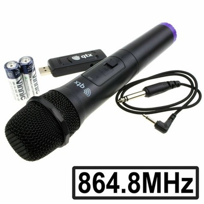 QTX Sound USB Funk UHF Handheld Karaoke Mikrofon Set 864.8MHz Schwarz