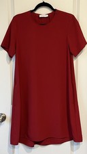 Everlane The Japanese GoWeave Short Sleeve Crimson Red A-Line Dress Size 6 P1602
