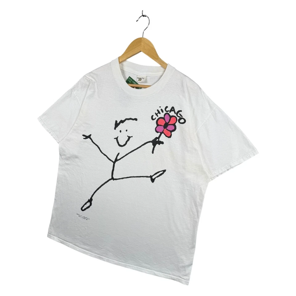 Camiseta vintage Gravity Graphics Chicago blanca para hombre XL Foto 3 de 4