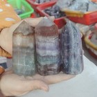 10.3LB 15 Natural Rainbow Fluorite Quartz Crystal Point Tower Polished Healing — photo 9