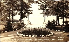 Houghton Lake MI Johnson's Rustic Resort RPPC Real Photo Postcard Posted 1940