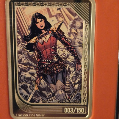 #ad #ad 2023 DC Comics Trading coins Donna Troy 03 150 Topaz 1oz Silver LOW NUMBER $350.00