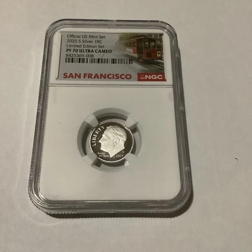 2025 S Proof Silver Roosevelt Dime Limited Edition Set NGC PF70 Ultra Cameo 10c