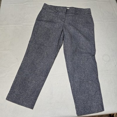 NQT Ann Taylor Loft Pants Marisa Riviera Pant Blue Dot Flat Front size 10. 36