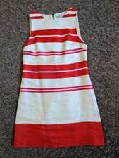 Alice + Olivia White/Red Linen Blend Dress Women's Sz 2