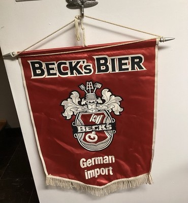 Vintage Beck's Wall Hanging Beer Banner  13'' X 18''