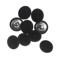 10PCS Fabric Cloth Covered Buttons with Metal Shank - Black, 20mm for Suits, ...