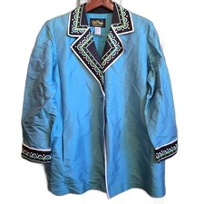 Vintage Bob Mackie Wearable Art 100 Silk Jacket - Size L