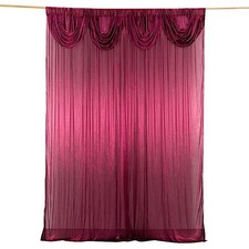 10 ft x 10 ft Double Drape Pleated Satin Backdrop Curtain Decorations Party