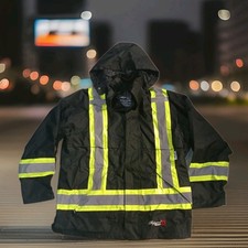Viking Journeyman 300D FR Safety Jacket CSAZ96-15 Hooded Workwear Reflective 2XL