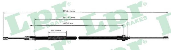 Bremsseil Seilzug Feststellbremse LPR C0612B FüR 206 CC Peugeot 2D 2A SW 2E 16V-image