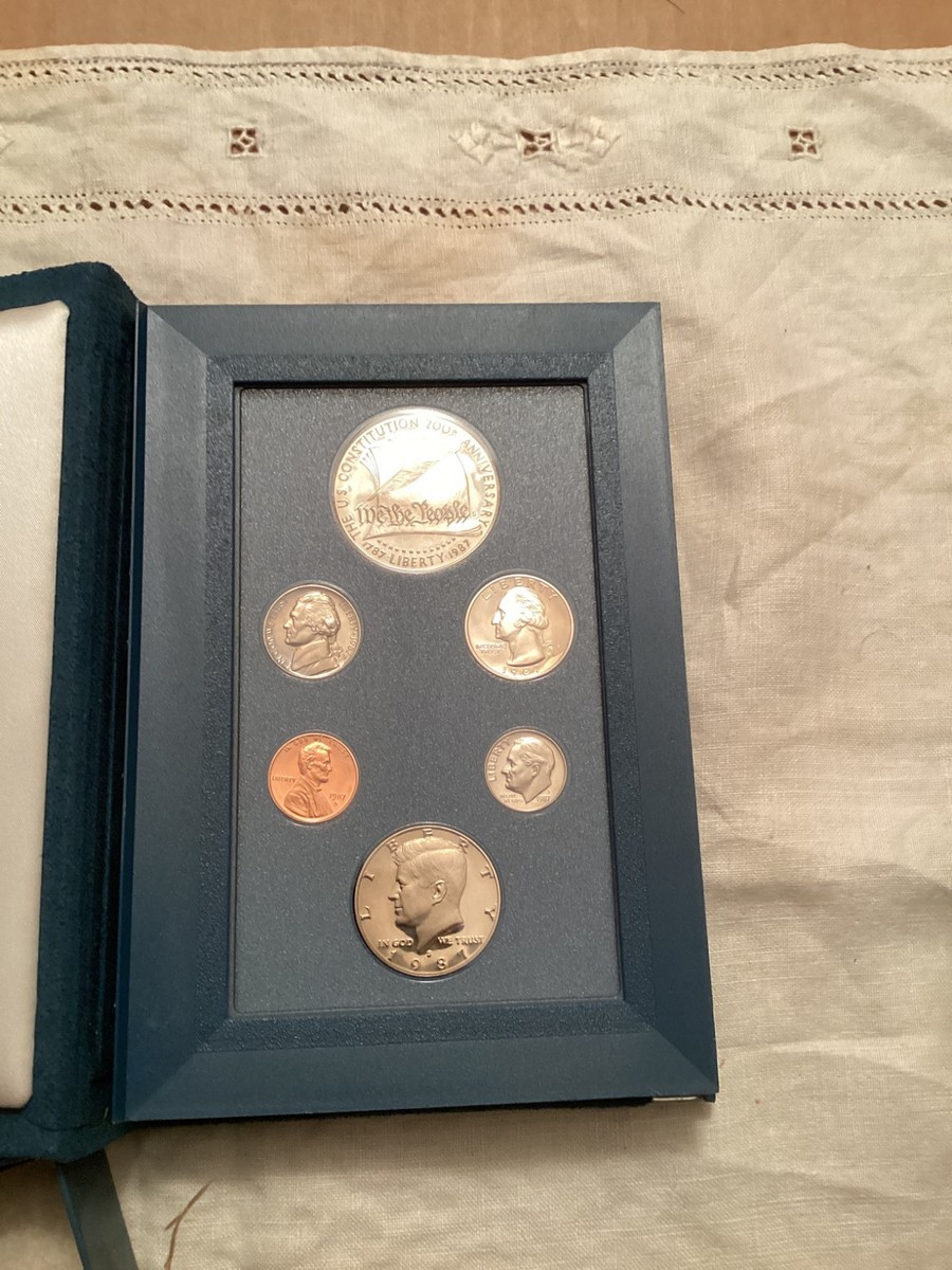 1987 S US MINT PRESTIGE PROOF SET w/ U.S. SILVER CONSTITUTION $1