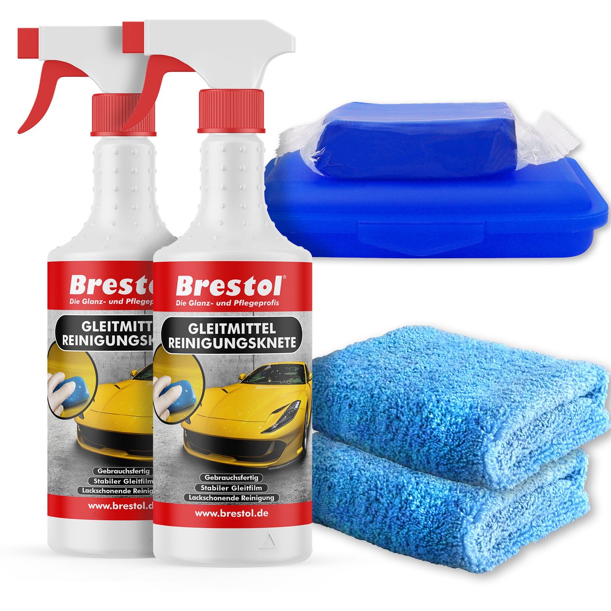 sexspielzeug kiste REINIGUNGSKNETE SET-2 Gleitmittel 2x 750 ml Gleitflüssigkeit Lackknete 200g  blau