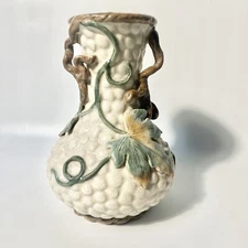 Fitz And Floyd Essentials Vase Embossed Grape Leaf Collection Mediterranean Read