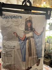 Girls CLEOPATRA COSTUME L 12-14 NEW 5 PcQUEEN EGYPT Nile Dress Cape Collar Cuffs