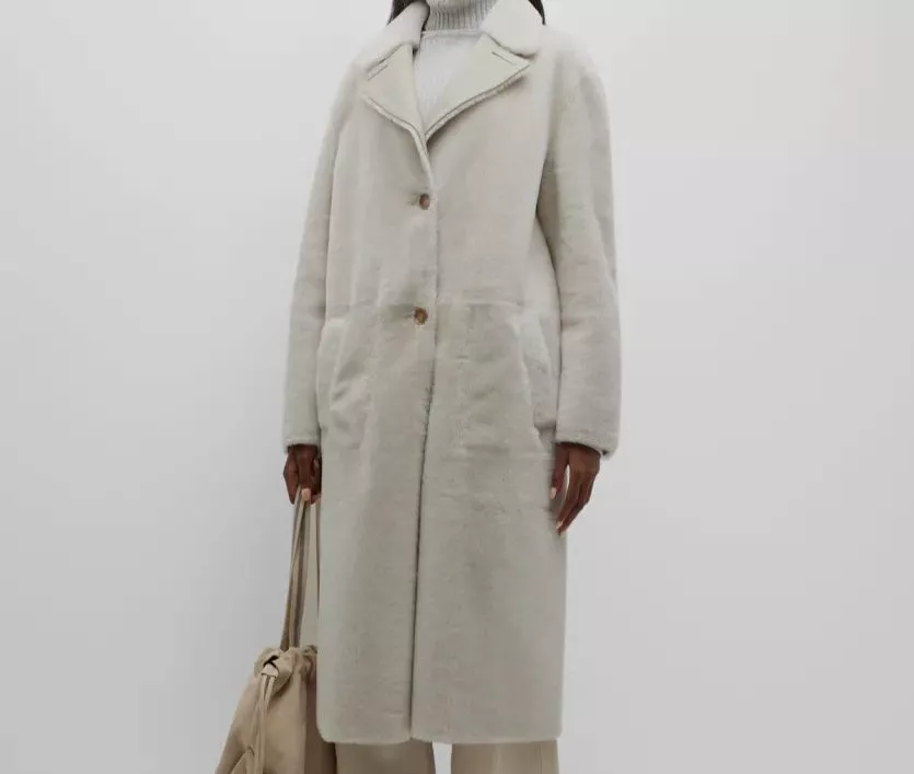 3354 Anne Vest Women s Ivory Bradley Reversible Long Coat Size IT 36 US 0