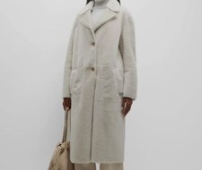 $3354 Anne Vest Women's Ivory Bradley Reversible Long Coat Size It 36/us 0