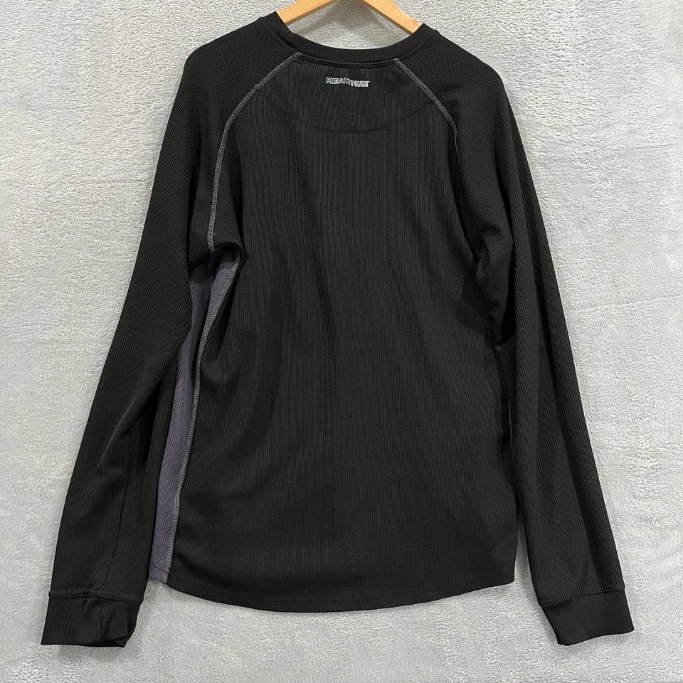 Мужская большая серая черная камуфляжная рубашка с длинным рукавом Real Tree Top для охоты в лесу - Изображение 2 из 4