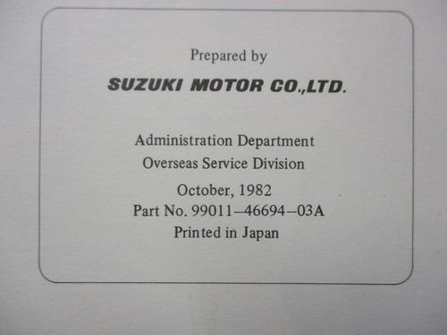 SUZUKI RM60 GENUINE OWNERS HANDBOOK MANUAL PRE-OWNED - Picture 8 of 11