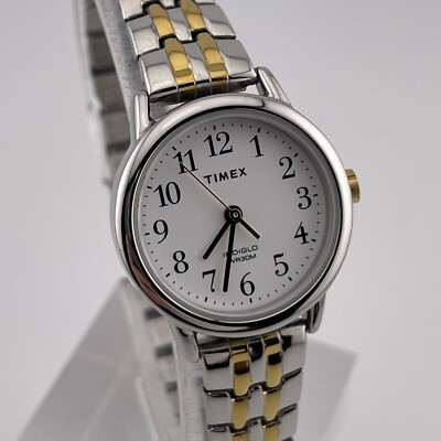 Timex Easy Reader Watch Womens Indiglo 25mm Case Stretch Bracelet Quartz